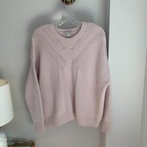Autumn Cashmere Light Pink Cable Knit Sweater, M
